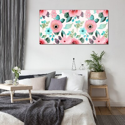 Tableau imprimé sur verre Motif floral aux nuances délicates