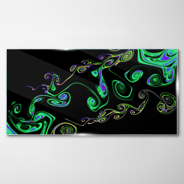 Tableau imprimé sur verre Des vagues de spirales colorées