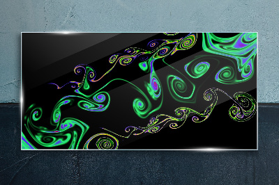 Tableau imprimé sur verre Des vagues de spirales colorées