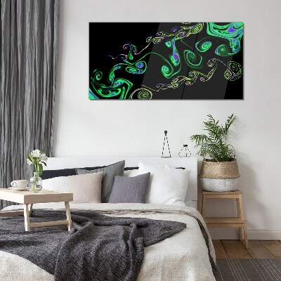 Tableau imprimé sur verre Des vagues de spirales colorées