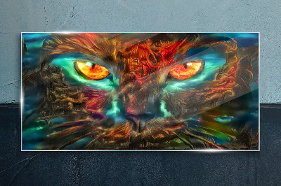 Tableau photo sur verre Les yeux du chat mystérieux