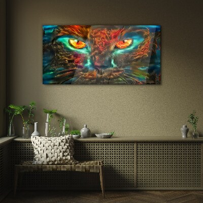 Tableau photo sur verre Les yeux du chat mystérieux