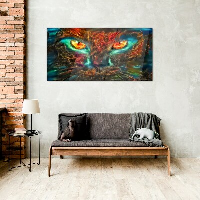Tableau photo sur verre Les yeux du chat mystérieux