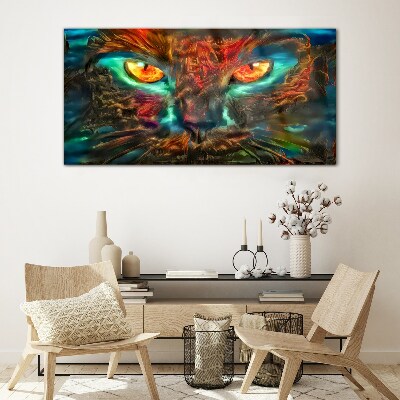 Tableau photo sur verre Les yeux du chat mystérieux