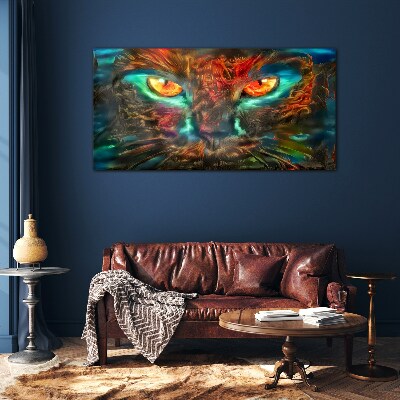 Tableau photo sur verre Les yeux du chat mystérieux