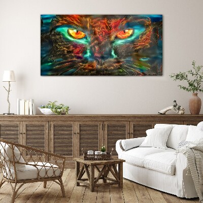 Tableau photo sur verre Les yeux du chat mystérieux