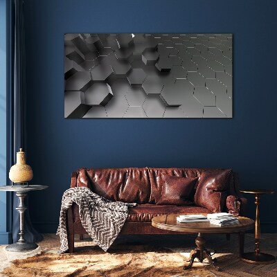 Tableau en verre Structures géométriques en nuances de gris