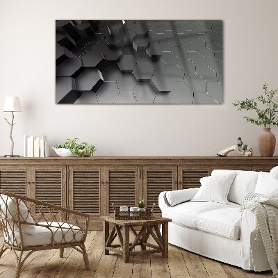 Tableau en verre Structures géométriques en nuances de gris