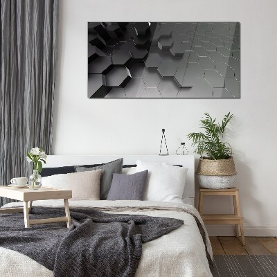 Tableau en verre Structures géométriques en nuances de gris