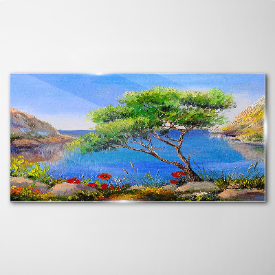 Tableau photo sur verre Un paysage paisible au bord de l'eau
