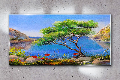 Tableau photo sur verre Un paysage paisible au bord de l'eau