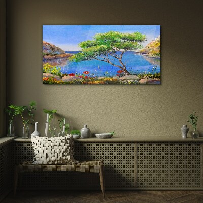 Tableau photo sur verre Un paysage paisible au bord de l'eau