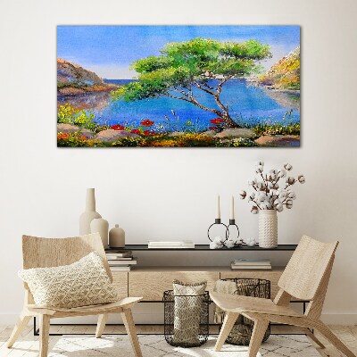 Tableau photo sur verre Un paysage paisible au bord de l'eau