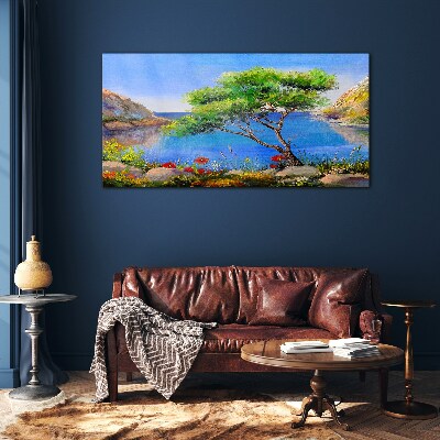 Tableau photo sur verre Un paysage paisible au bord de l'eau
