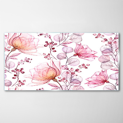 Tableau verre imprimé Une danse florale aux tons pastel