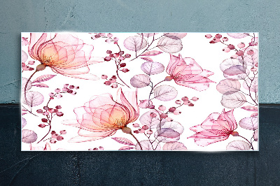 Tableau verre imprimé Une danse florale aux tons pastel