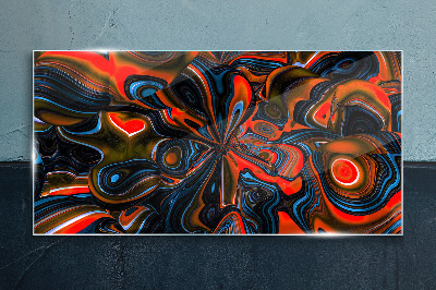 Tableau sur verre Tourbillons dynamiques de couleurs