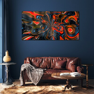 Tableau sur verre Tourbillons dynamiques de couleurs