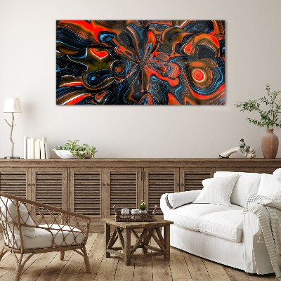 Tableau sur verre Tourbillons dynamiques de couleurs