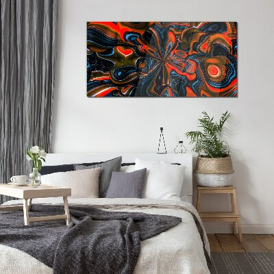 Tableau sur verre Tourbillons dynamiques de couleurs