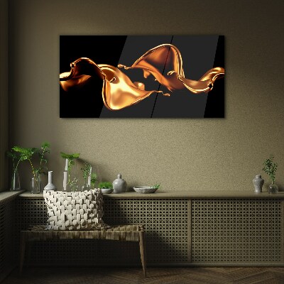 Tableau verre imprimé Vagues dorées de substance fluide