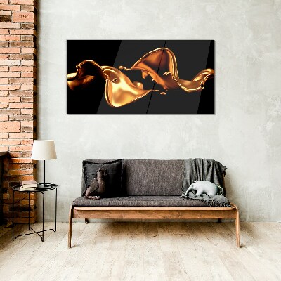 Tableau verre imprimé Vagues dorées de substance fluide