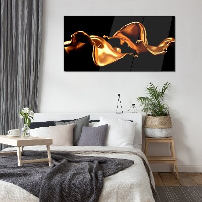 Tableau verre imprimé Vagues dorées de substance fluide