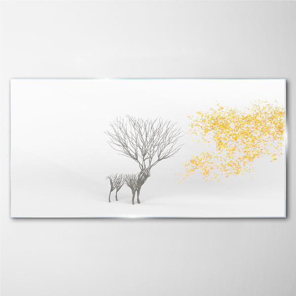 Tableau imprimé sur verre Arbre et cerf dans le vent
