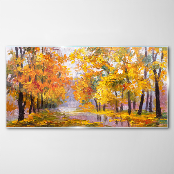 Tableau imprimé sur verre Automne doré dans le parc