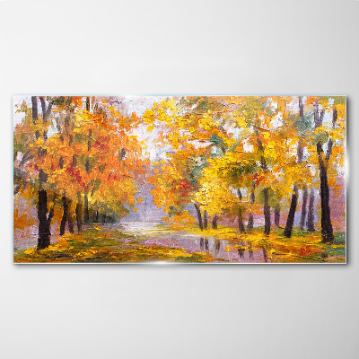 Tableau imprimé sur verre Automne doré dans le parc