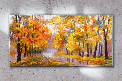 Tableau imprimé sur verre Automne doré dans le parc