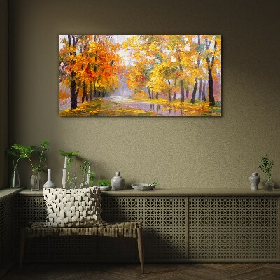 Tableau imprimé sur verre Automne doré dans le parc