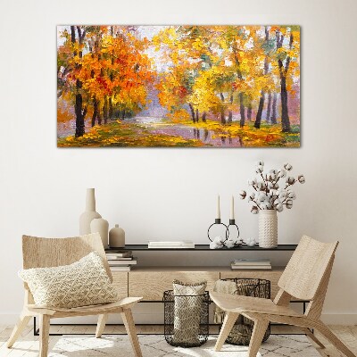 Tableau imprimé sur verre Automne doré dans le parc