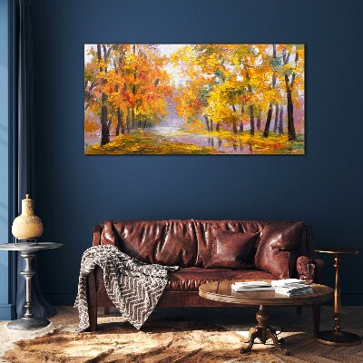 Tableau imprimé sur verre Automne doré dans le parc