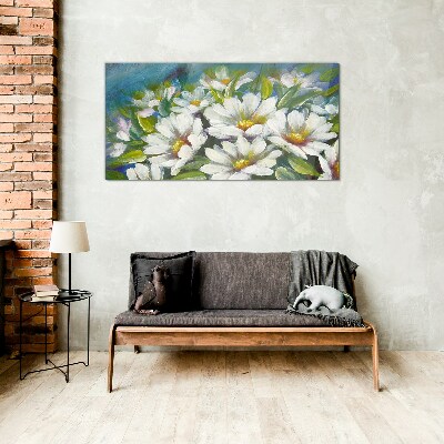 Tableau en verre Charme floral en bleu