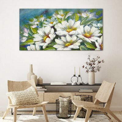 Tableau en verre Charme floral en bleu