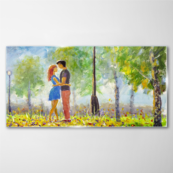 Tableau photo sur verre L'amour parmi la verdure