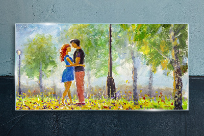 Tableau photo sur verre L'amour parmi la verdure