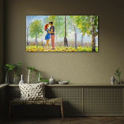 Tableau photo sur verre L'amour parmi la verdure