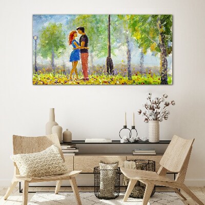 Tableau photo sur verre L'amour parmi la verdure