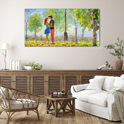 Tableau photo sur verre L'amour parmi la verdure
