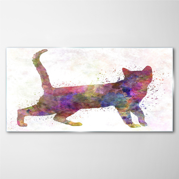 Tableau verre imprimé Ombre de chat colorée