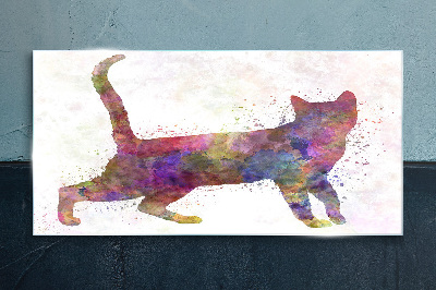 Tableau verre imprimé Ombre de chat colorée
