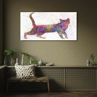 Tableau verre imprimé Ombre de chat colorée