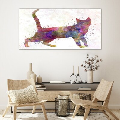 Tableau verre imprimé Ombre de chat colorée