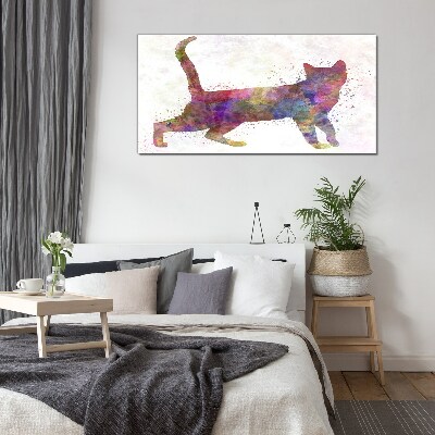 Tableau verre imprimé Ombre de chat colorée