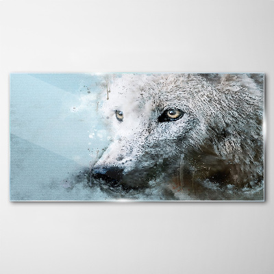 Tableau sur verre Le secret du loup