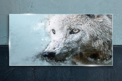 Tableau sur verre Le secret du loup