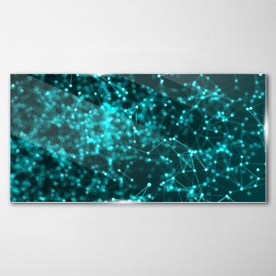 Tableau verre imprimé Connexions réseau en bleu