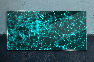 Tableau verre imprimé Connexions réseau en bleu
